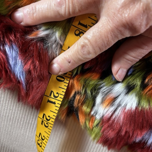 Entro Women's Multicolored Faux Fur Teddy  Vest Large NWT Colorful Boho - Picture 11 of 11